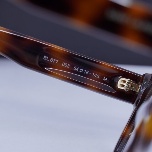 Saint Laurent SL677 003 Square Eyeglasses 54mm – Havana - Picture 9 of 11